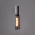 Industrial Concrete Pendant Light With Warm LED Glow in Model A ∅ 2.4″ x H 13.8″ / Dia 6cm x H 35cm — Ashbury Home & Living