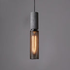 Industrial Concrete Pendant Light With Warm LED Glow in Model A ∅ 2.4″ x H 13.8″ / Dia 6cm x H 35cm — Ashbury Home & Living