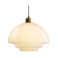 Art Deco Layered Glass Pendant Light With Dome Shade