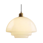 Art Deco Layered Glass Pendant Light With Dome Shade