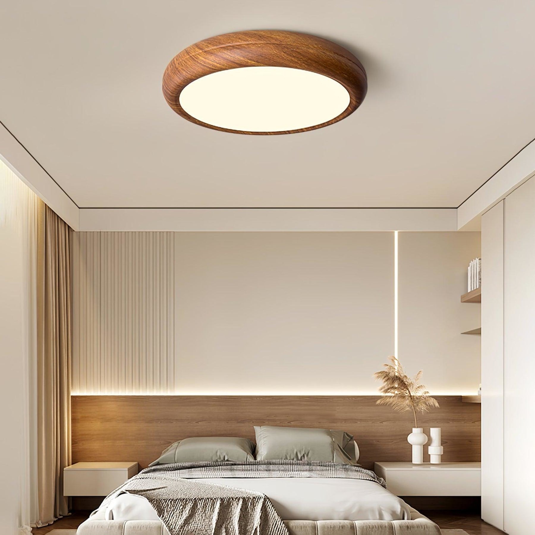 Scandinavian Wood Flush Mount Ceiling Light for Living Room — Ashbury Home & Living