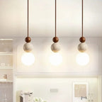 Minimalist Travertine and Wood Pendant Light for Dining Rooms — Ashbury Home & Living