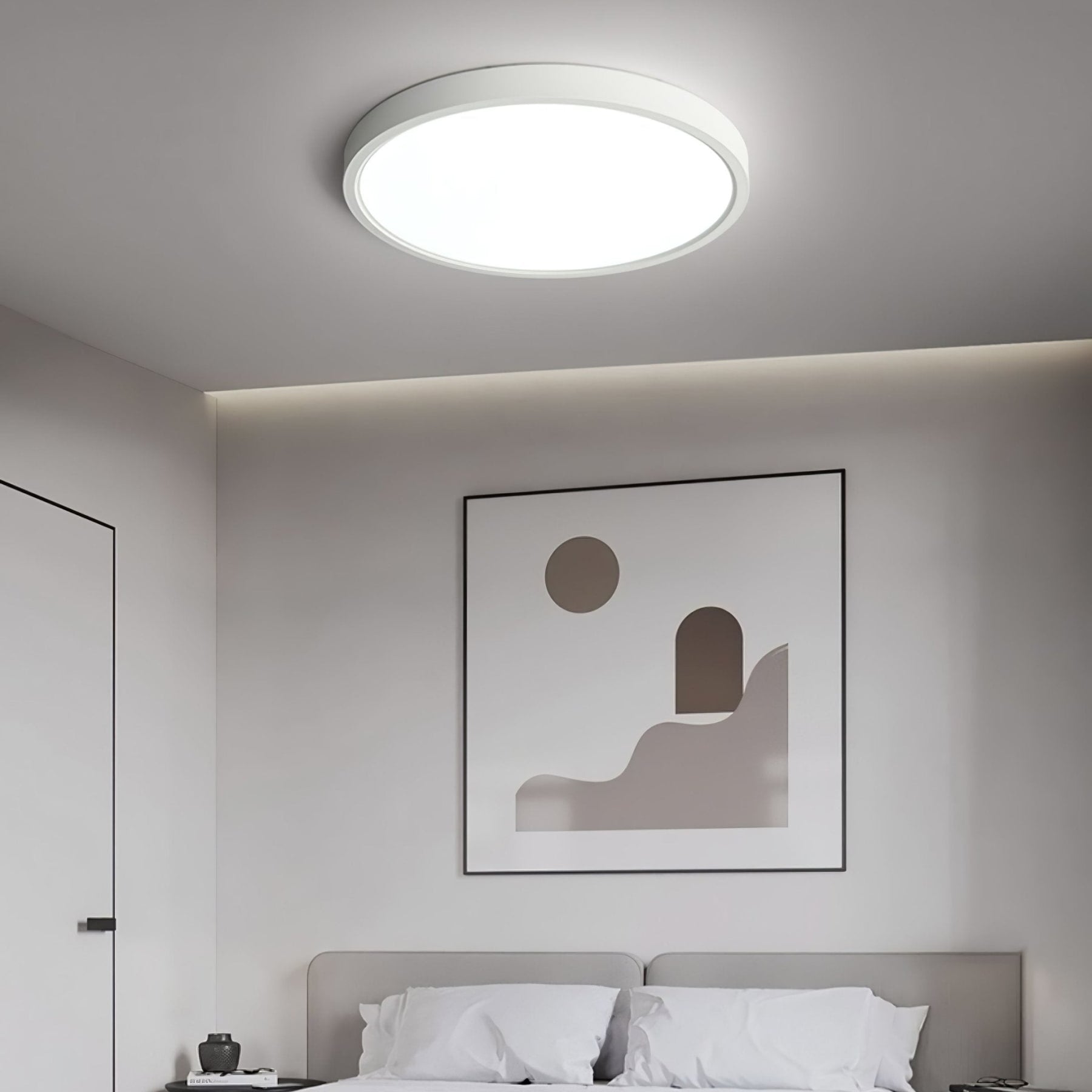 Minimalist Iron Flush Mount Ceiling Light With Slim Low-Profile Design — Ashbury Home & Living
