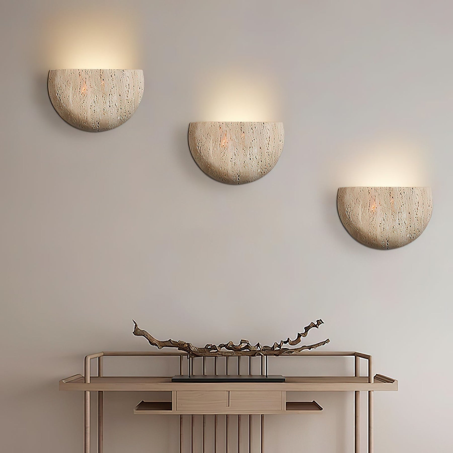 Modern Travertine Stone Wall Light for Living Room — Ashbury Home & Living