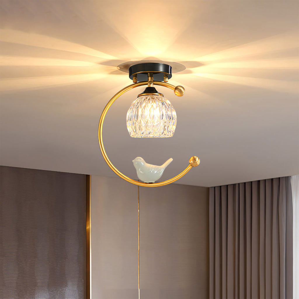Contemporary Solid Brass Flush Mount Ceiling Light — Ashbury Home & Living