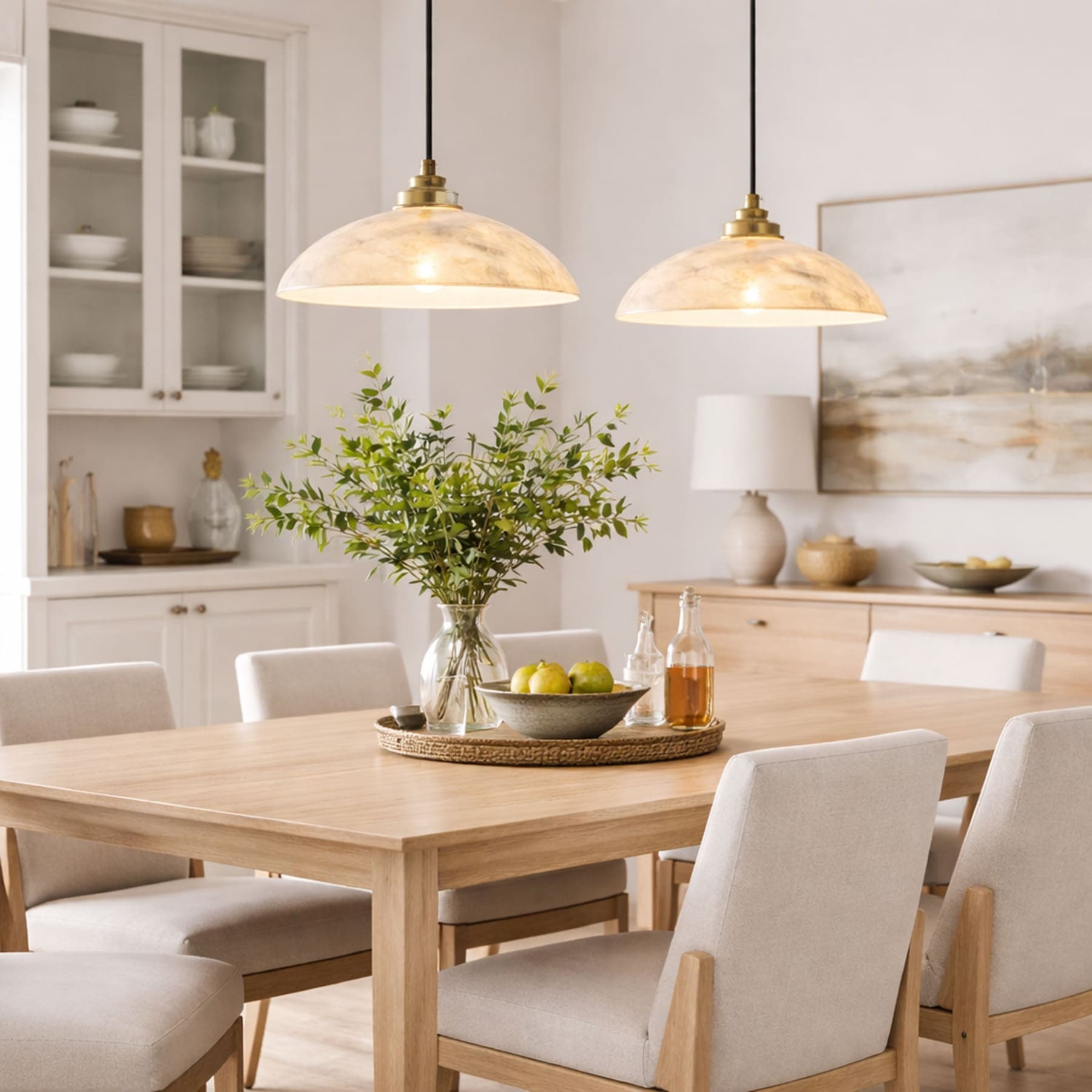 Modern Marble and Copper Pendant Light for Dining Room — Ashbury Home & Living