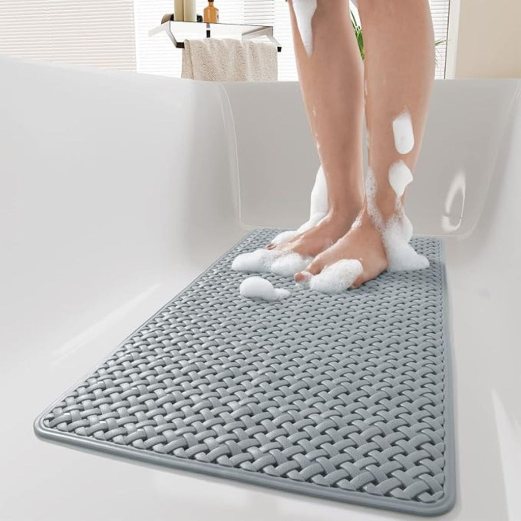 Non-Slip Bathtub Mat with Suction Cups Quick Drying Rubber Bath Mat Anti-Slip Shower Mat for Bathtub Safety for Elderly and Children