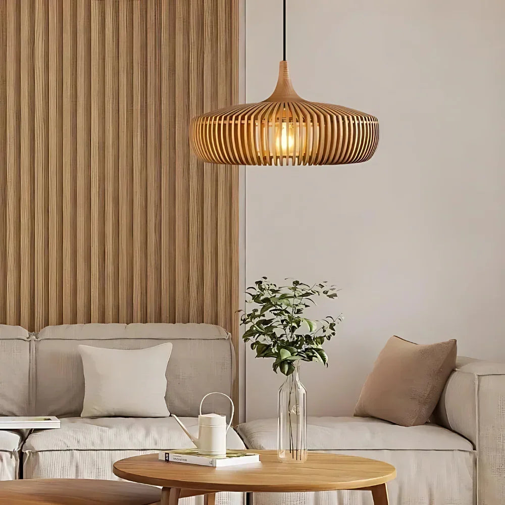Scandinavian Wood Pendant Light for Living and Dining Rooms in Wood — Ashbury Home & Living