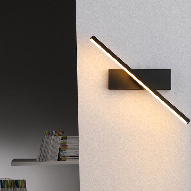 Adjustable Rotatable Linear LED Wall Light With Slim Black Backplate