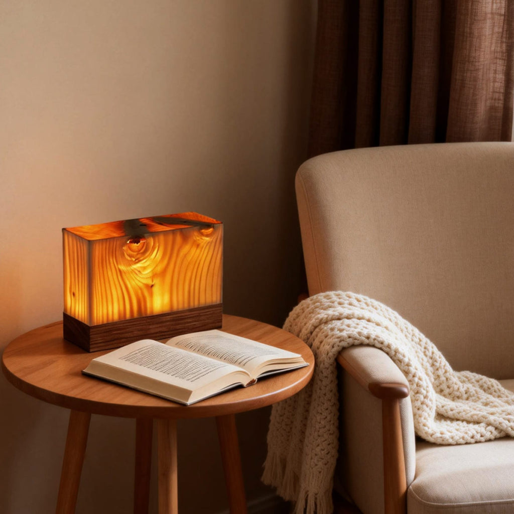 Wooden Modern Table Lamp With Rechargeable Battery For Bedroom — Ashbury Home & Living