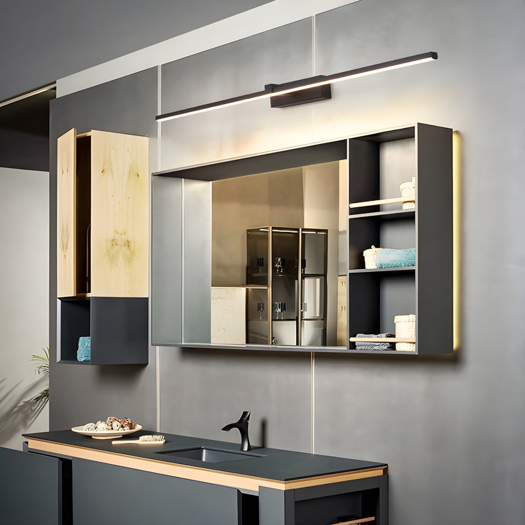 Modern Iron Linear Wall Light With Integrated LED for Hallway — Ashbury Home & Living