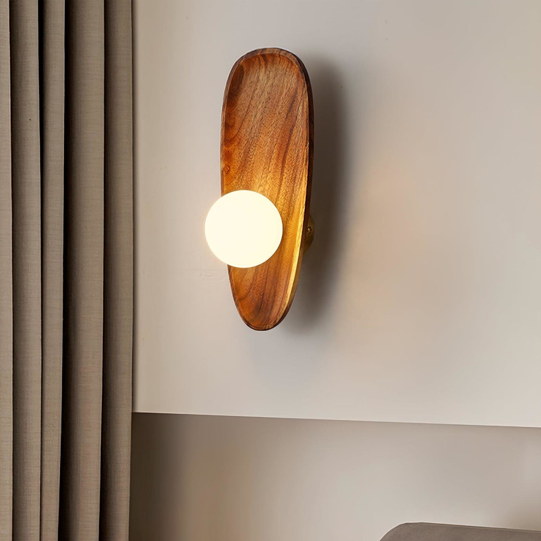 Modern Wood and Glass Wall Light for Living Room — Ashbury Home & Living