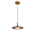 Nordic Walnut Wood Disc Pendant Light With Adjustable Cord