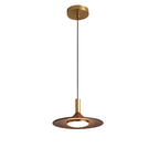 Nordic Walnut Wood Disc Pendant Light With Adjustable Cord