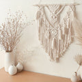 Macrame Wall Hanging Bohemian Woven Tapestry Handcrafted Knotted Wall Art with Tassels and Wooden Dowel for Bedroom | Living Room and Entryway