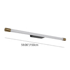 Slim LED Tube Wall Light Minimalist Aluminium Vanity Bar Mirror Lamp with Brass Tone End Caps for Bathroom | Bedroom and Living Room