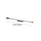 Slim LED Tube Wall Light Minimalist Aluminium Vanity Bar Mirror Lamp with Brass Tone End Caps for Bathroom | Bedroom and Living Room