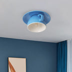 Modern Ceramic Semi-Flush Mount Ceiling Light in Blue — Ashbury Home & Living