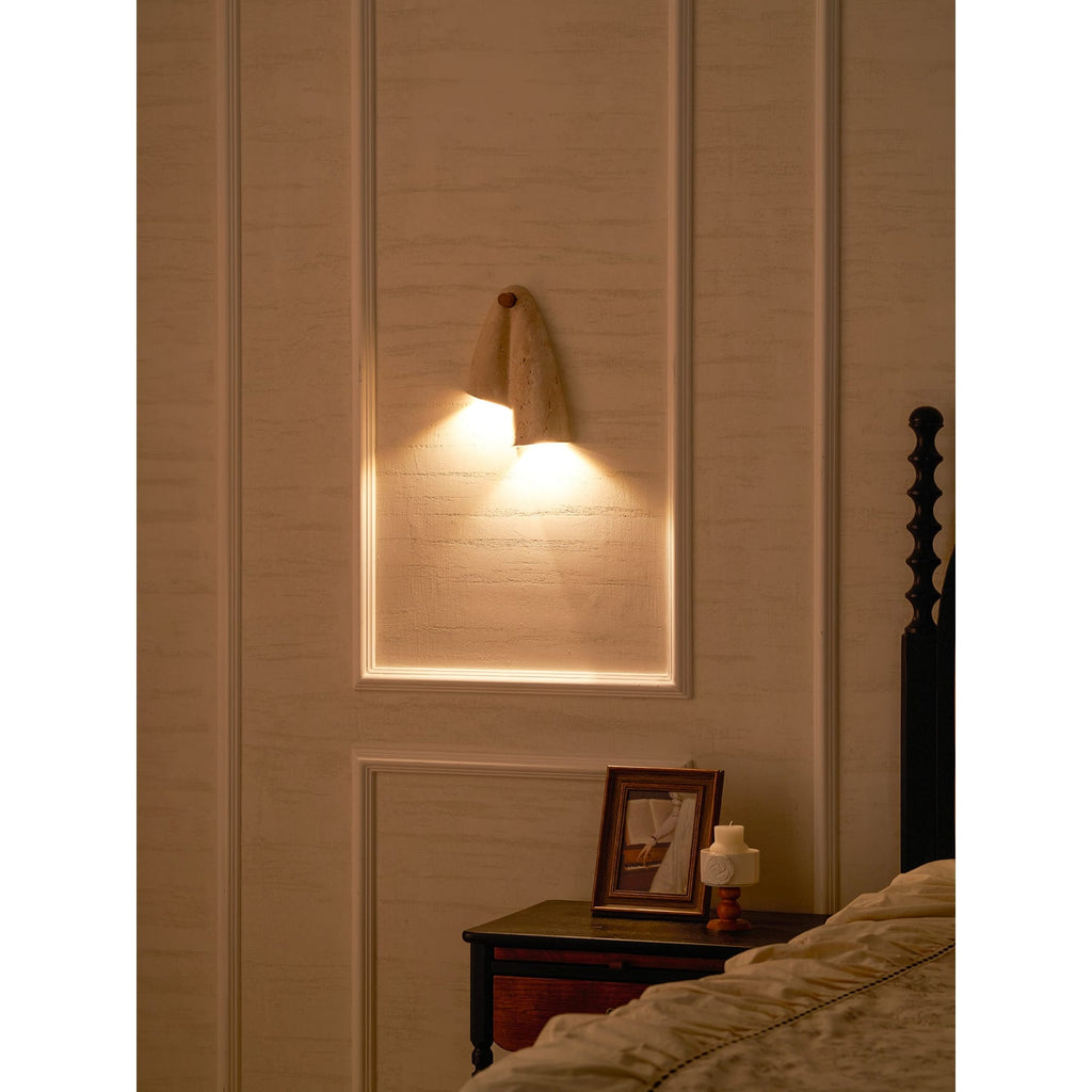 Modern Travertine Wall Light With Warm LED Glow — Ashbury Home & Living