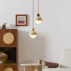 Contemporary Travertine Stone Pendant Light With Dimmable Glow — Ashbury Home & Living