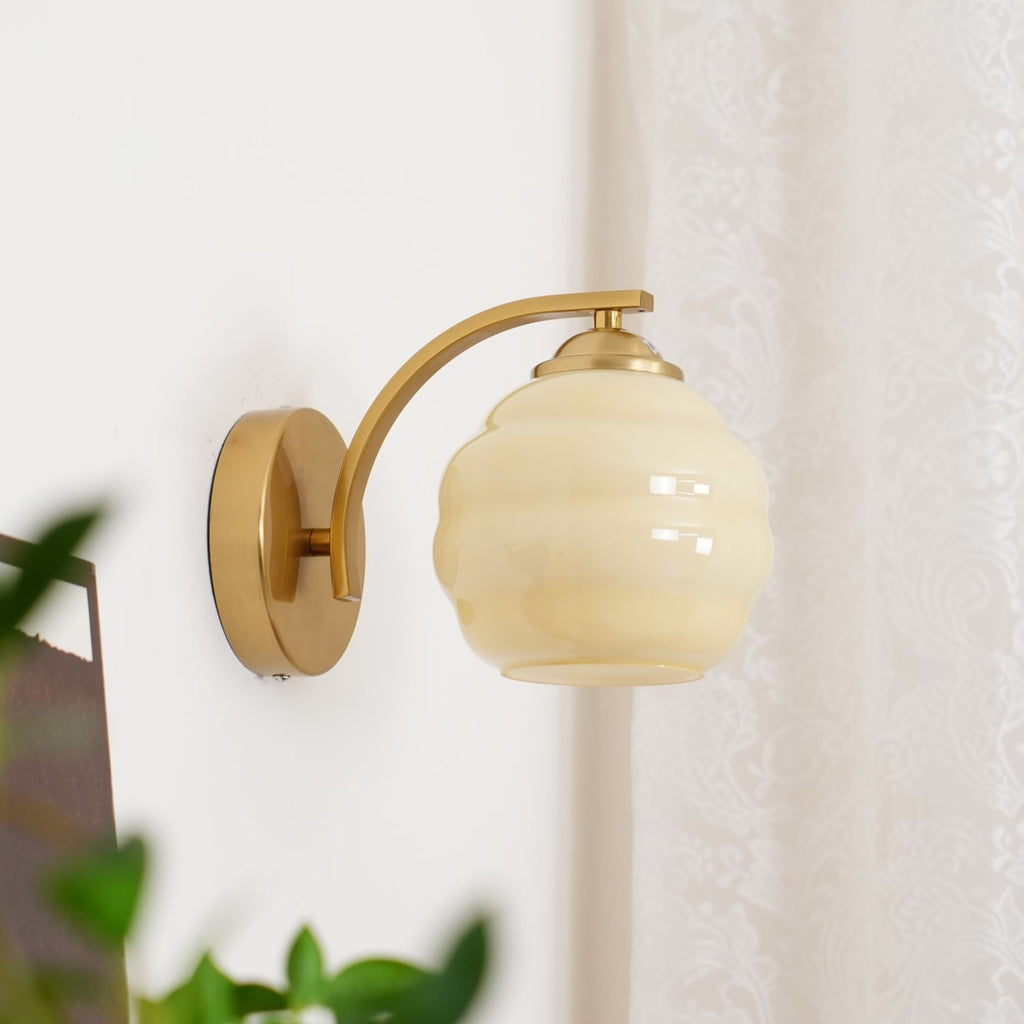 Contemporary Wrought Iron and Glass Wall Light With Warm LED Glow — Ashbury Home & Living