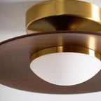 Modern Wood-Effect Round Flush Mount Ceiling Light With Integrated LED — Ashbury Home & Living