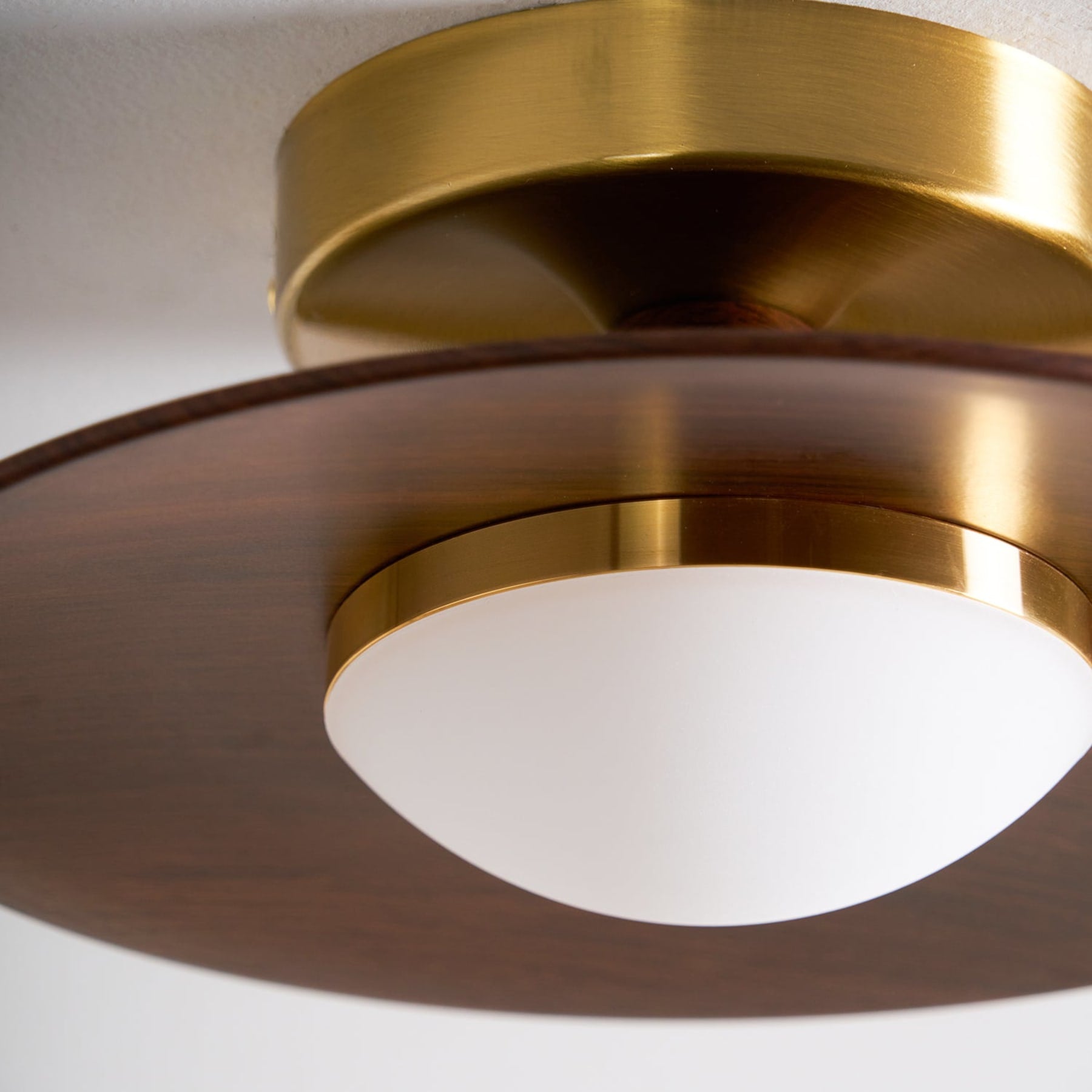 Modern Wood-Effect Round Flush Mount Ceiling Light With Integrated LED — Ashbury Home & Living