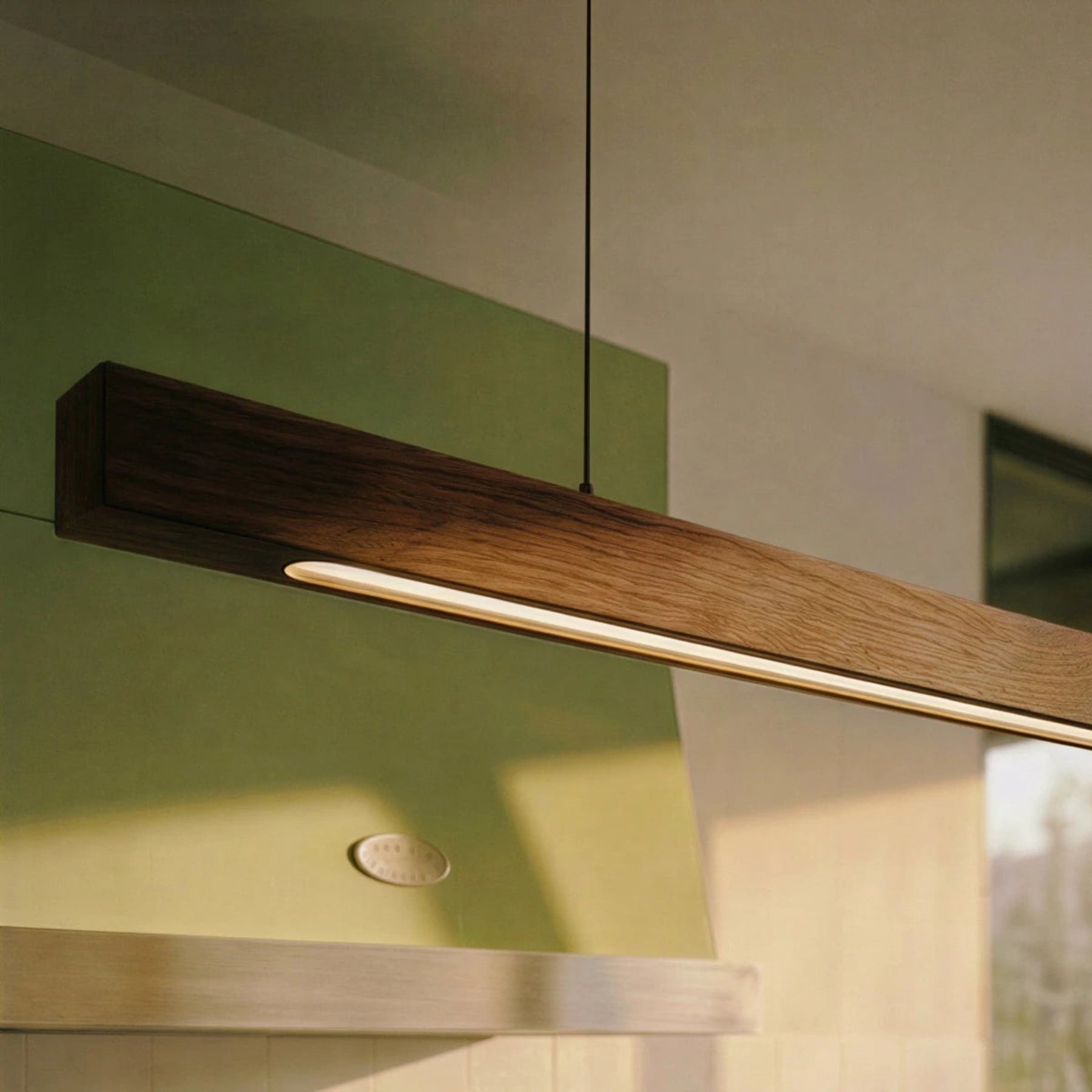 Minimalist Wood Pendant Light With Warm Daylight Glow For Dining Room — Ashbury Home & Living