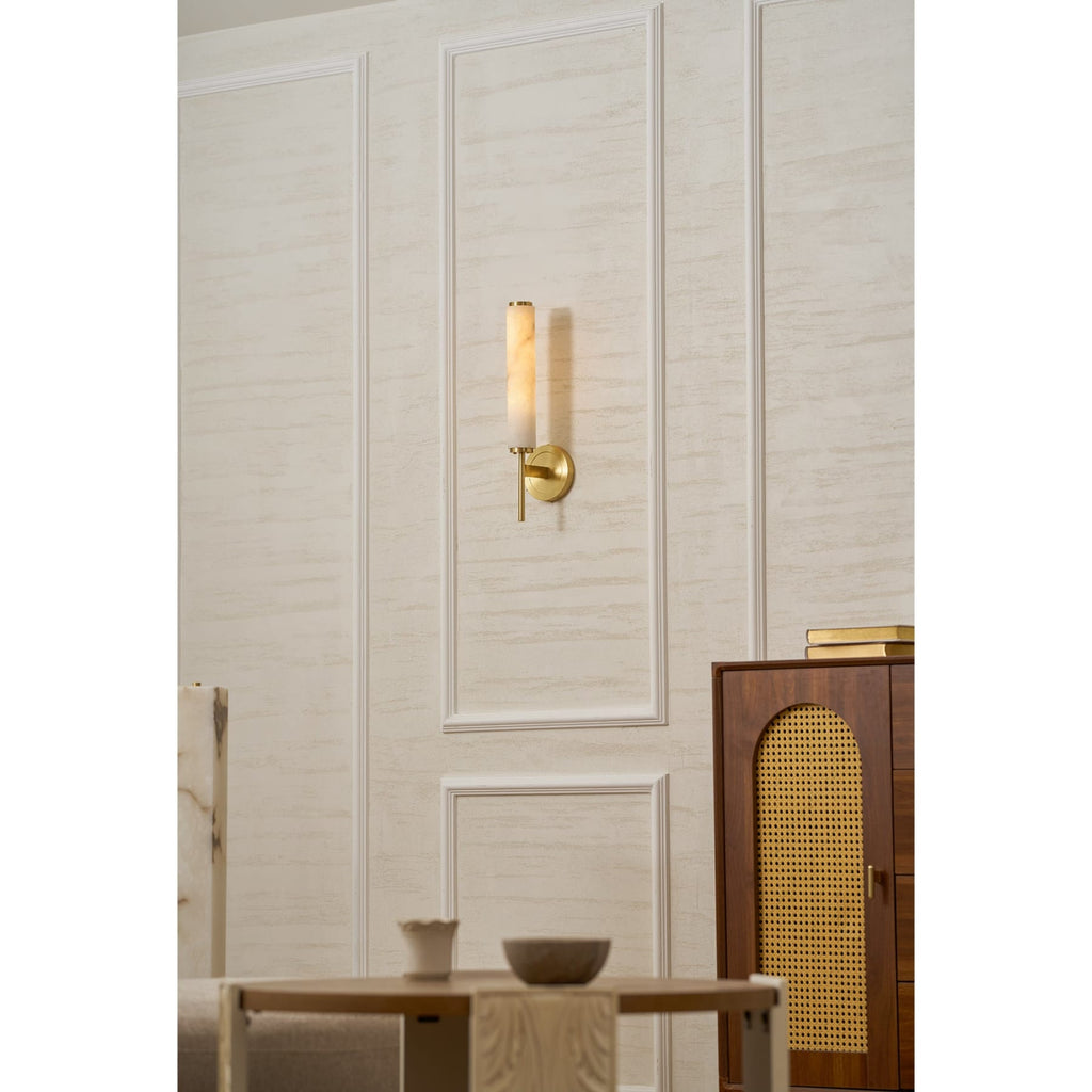 Modern Metal and Faux Alabaster Wall Light for Living Room — Ashbury Home & Living