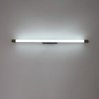 Slim LED Tube Wall Light Minimalist Aluminium Vanity Bar Mirror Lamp with Brass Tone End Caps for Bathroom | Bedroom and Living Room