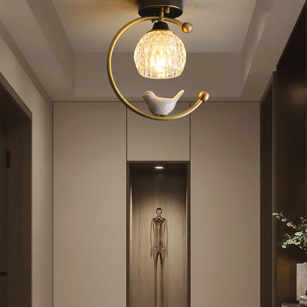 Contemporary Solid Brass Flush Mount Ceiling Light — Ashbury Home & Living