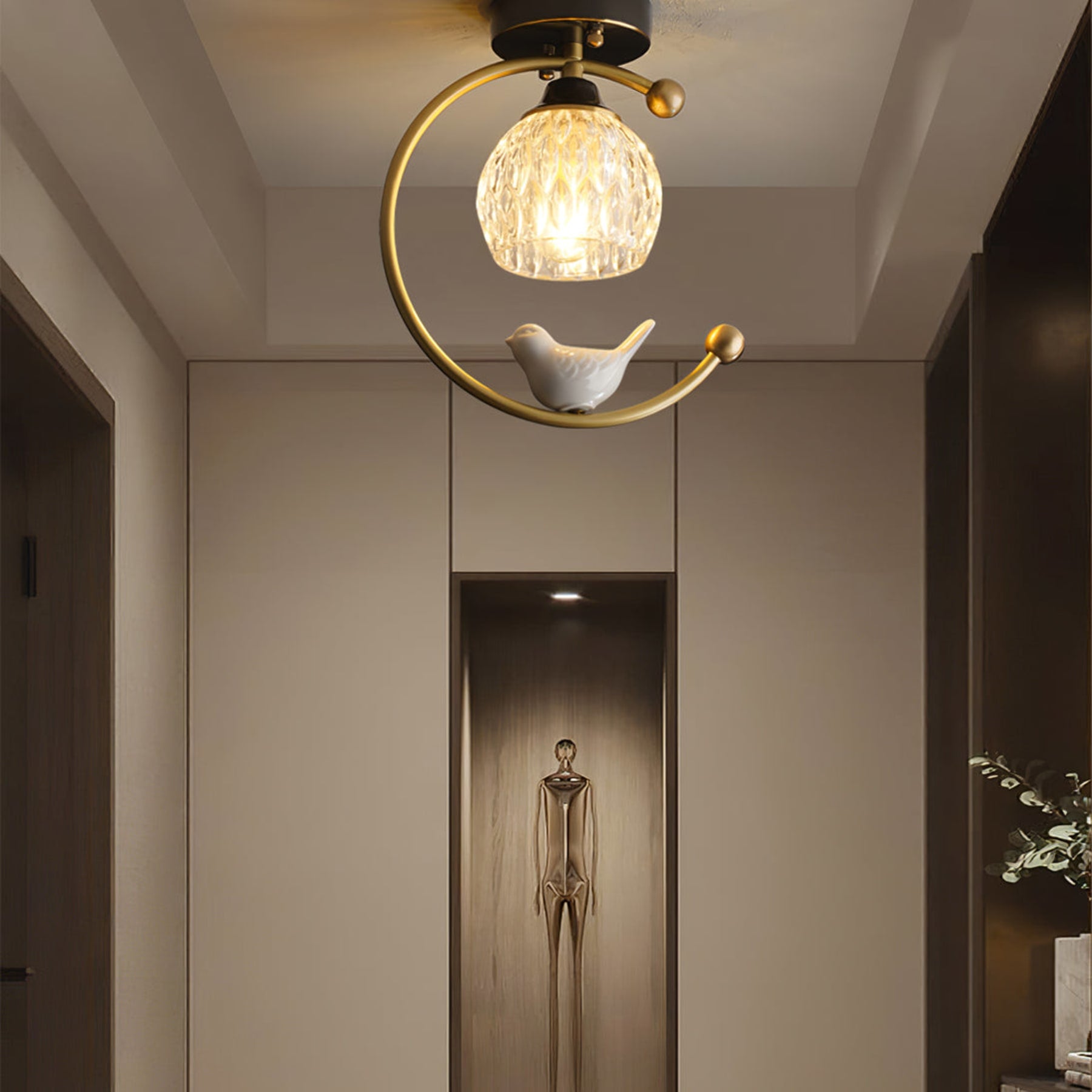Contemporary Solid Brass Flush Mount Ceiling Light — Ashbury Home & Living