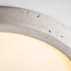 Modern Travertine Flush Mount Ceiling Light With Slim Profile — Ashbury Home & Living