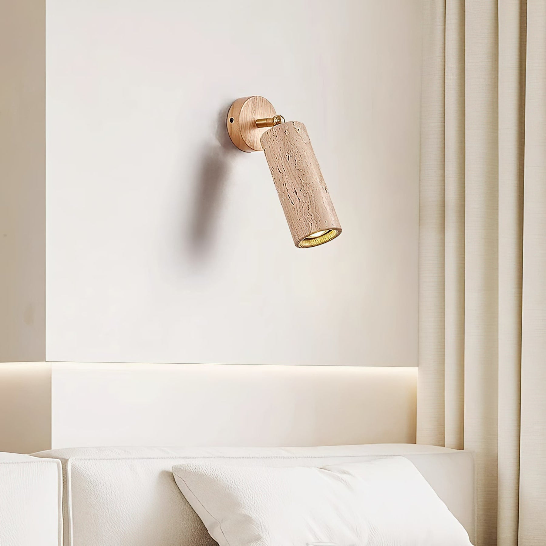Modern Travertine Wall Light With Warm LED Glow — Ashbury Home & Living