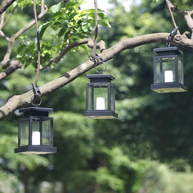 Solar Candle Lantern LED Outdoor Hanging Light Flameless Candle Lamp with Clip Hook Waterproof Solar Garden Lantern for Patio | Tree and Table