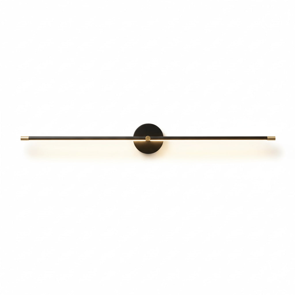 Minimalist Metal Linear Wall Light With Warm LED Glow in Black — Ashbury Home & Living