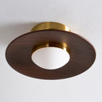 Modern Wood-Effect Round Flush Mount Ceiling Light With Integrated LED — Ashbury Home & Living
