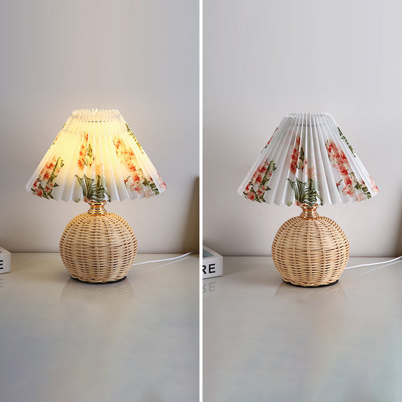 Bohemian Rattan Table Lamp With Tri-Colour Warm Light — Ashbury Home & Living