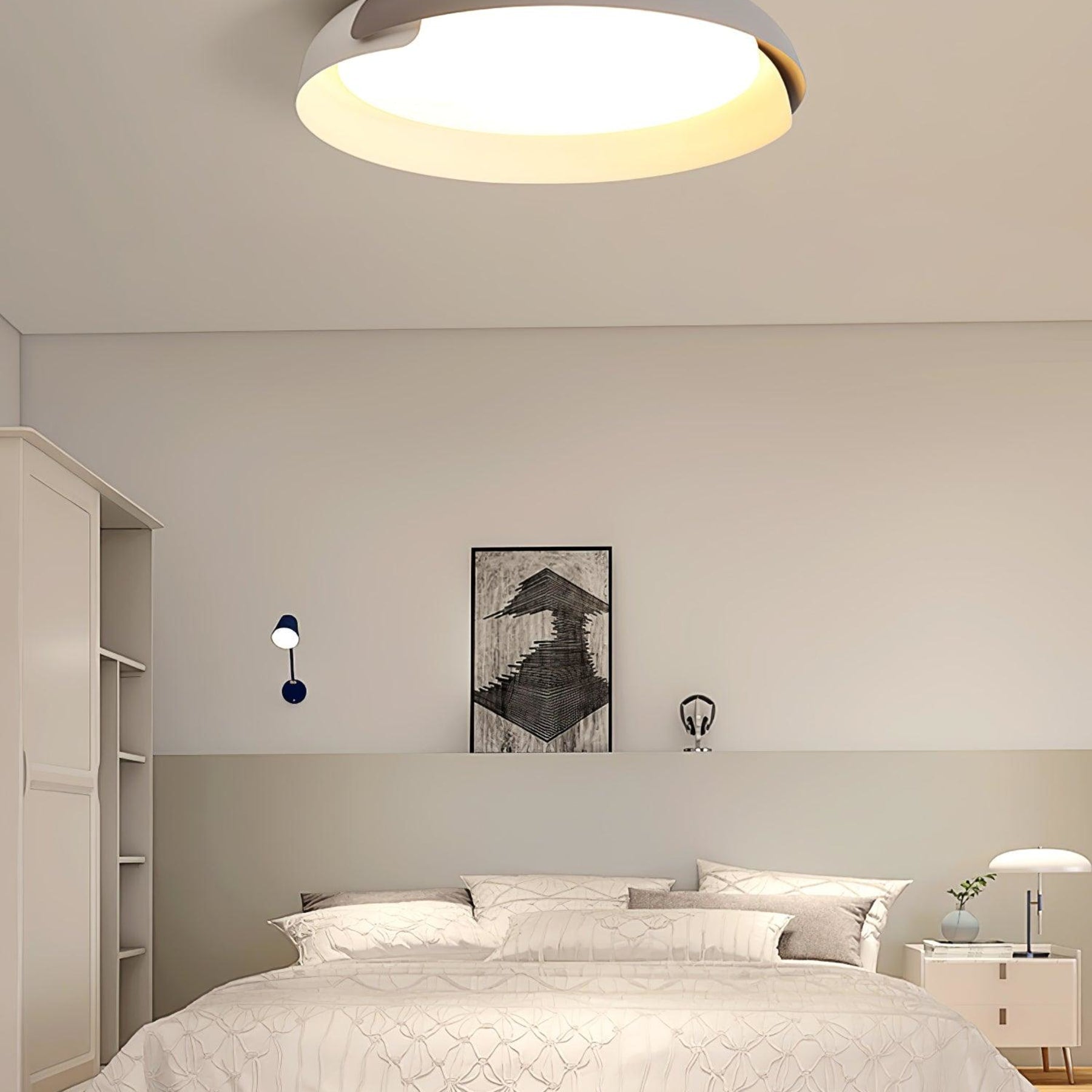Modern Wood Flush Mount Ceiling Light for Living Room — Ashbury Home & Living