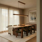 Minimalist Wood Pendant Light With Warm Daylight Glow For Dining Room — Ashbury Home & Living