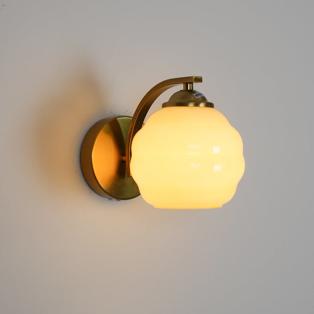 Contemporary Wrought Iron and Glass Wall Light With Warm LED Glow — Ashbury Home & Living