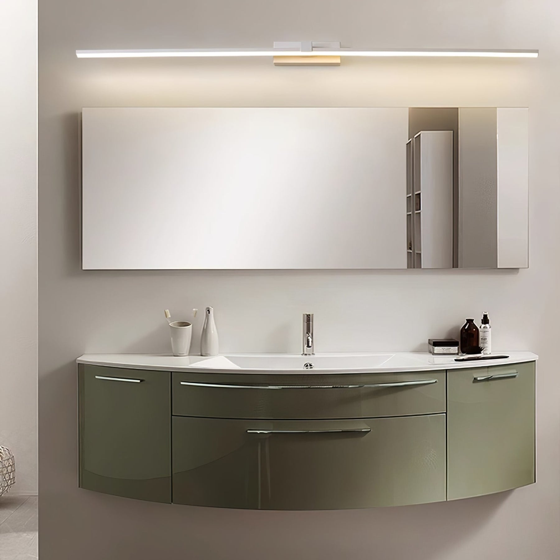 Modern Iron Linear Wall Light With Integrated LED for Hallway — Ashbury Home & Living