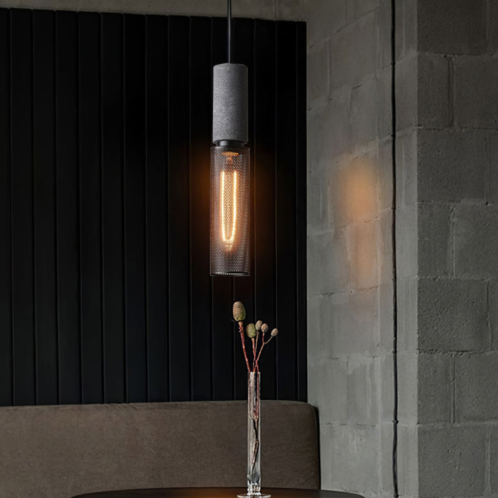 Industrial Concrete Pendant Light With Warm LED Glow — Ashbury Home & Living