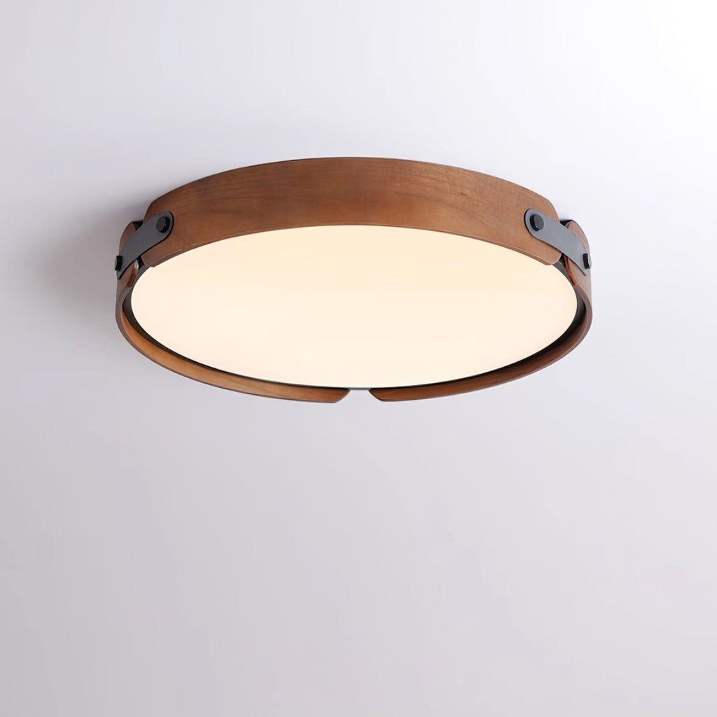 Scandinavian Wood Flush Mount Ceiling Light With Slim Low-Profile Design — Ashbury Home & Living