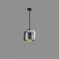 Smoked Glass Dome Pendant Lights With Black Cord