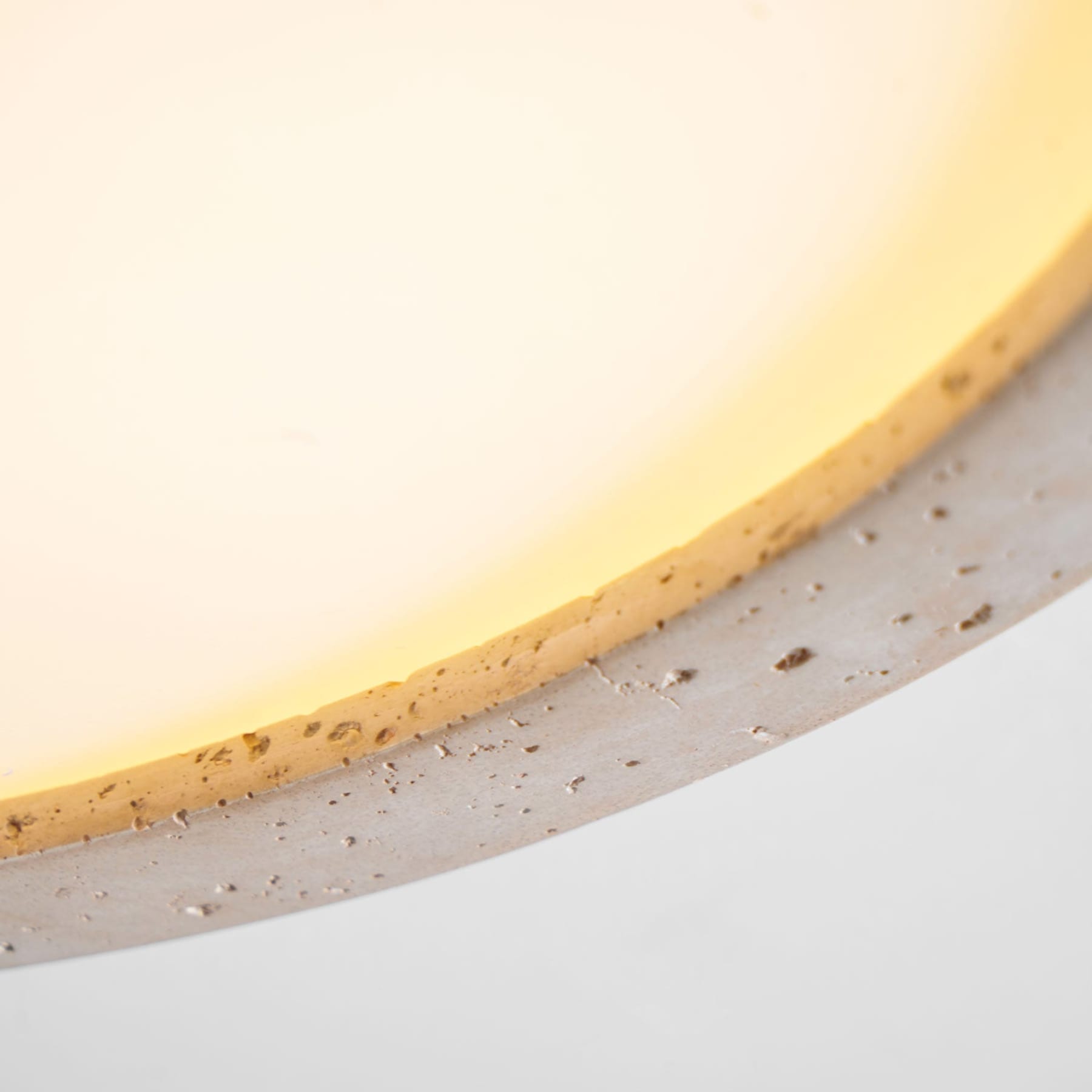 Modern Travertine Flush Mount Ceiling Light With Slim Profile — Ashbury Home & Living