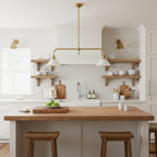 Modern Brass Pendant Light With Ceramic Shades for Dining Room — Ashbury Home & Living