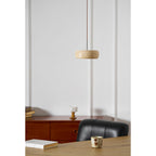 Modern Travertine Stone Pendant Light With Dimmable Remote Control — Ashbury Home & Living