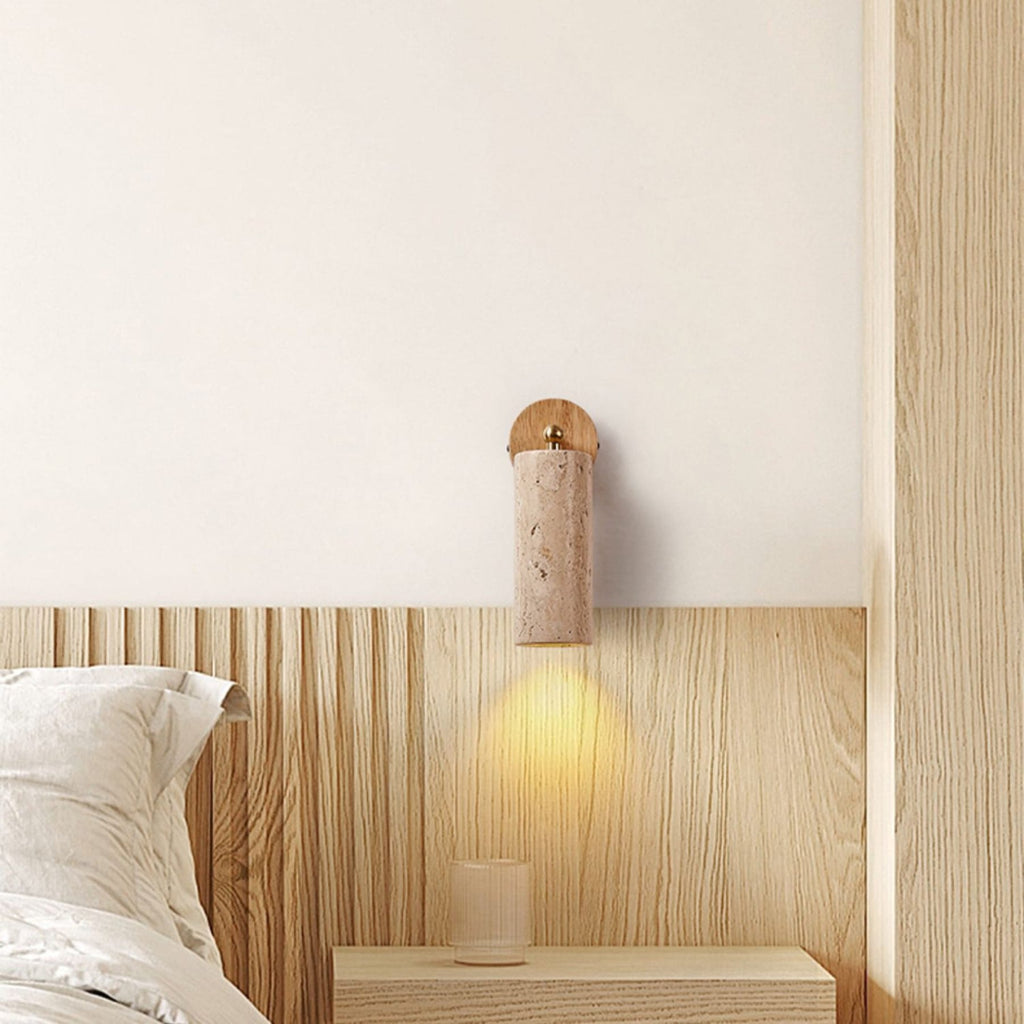 Modern Travertine Wall Light With Warm LED Glow — Ashbury Home & Living