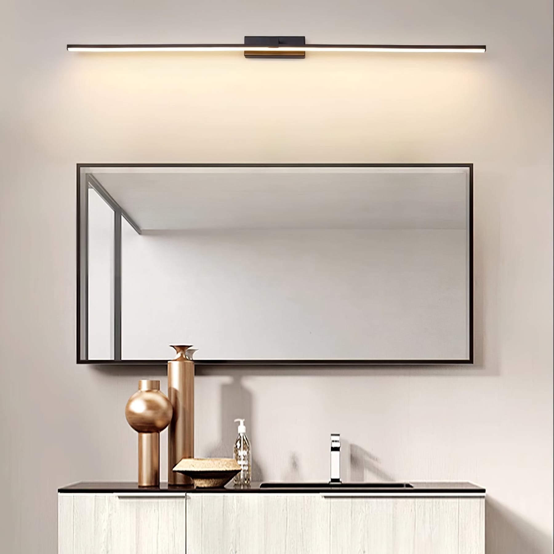 Modern Iron Linear Wall Light With Integrated LED for Hallway — Ashbury Home & Living